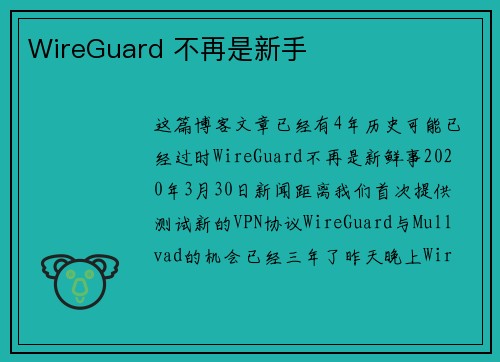 WireGuard 不再是新手 